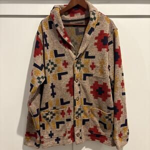 Junk Food Clothing Jacket Mens 2XL Aztec Southwestern Pattern Button Up Pocket